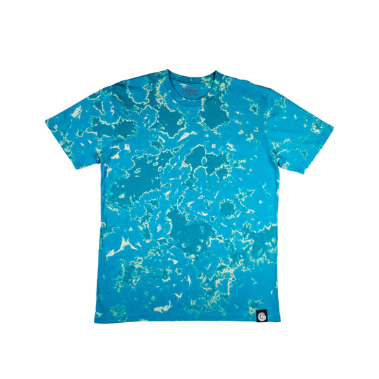 Teal / Blue Green Bleach Dye T Shirt