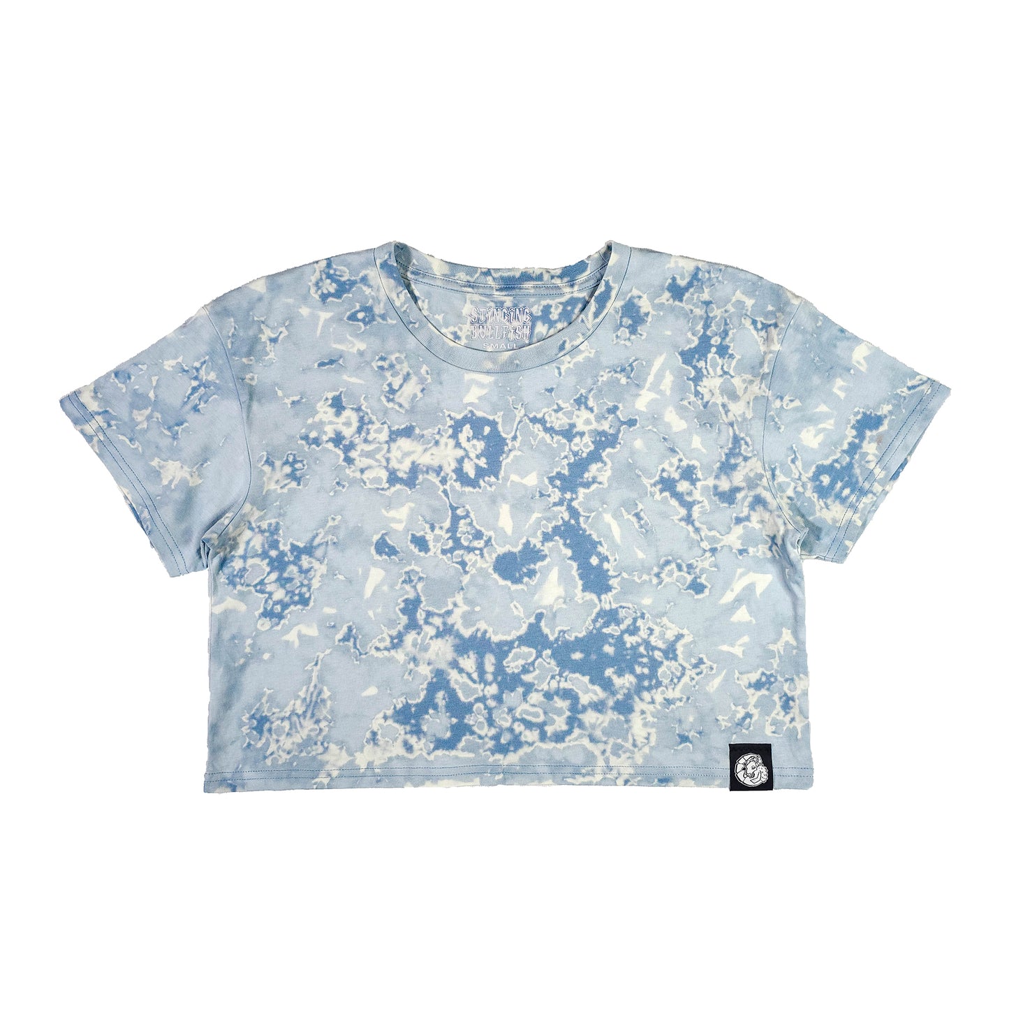 Blue Mist Bleach Dye Crop Top
