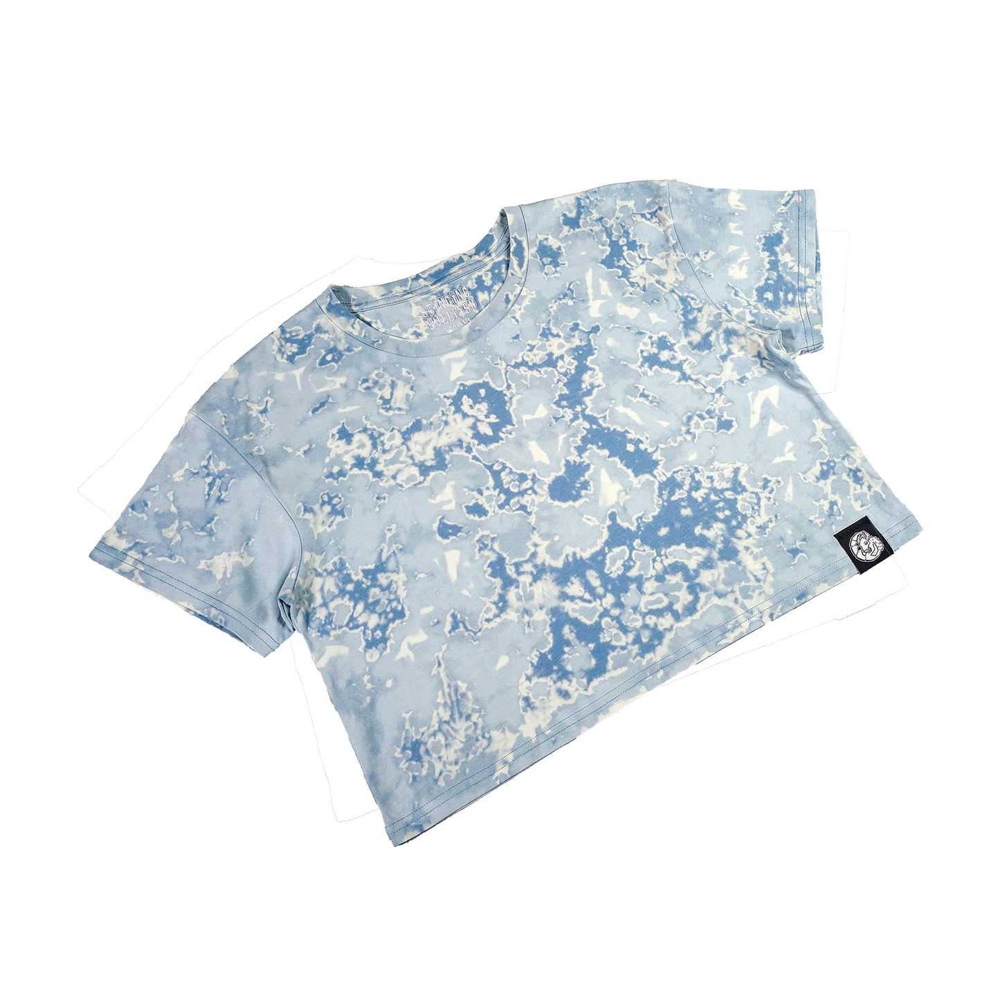 Blue Mist Bleach Dye Crop Top