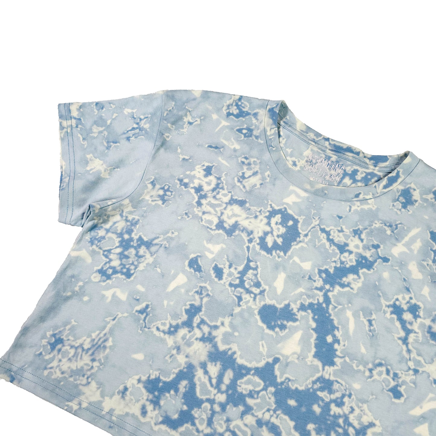 Blue Mist Bleach Dye Crop Top