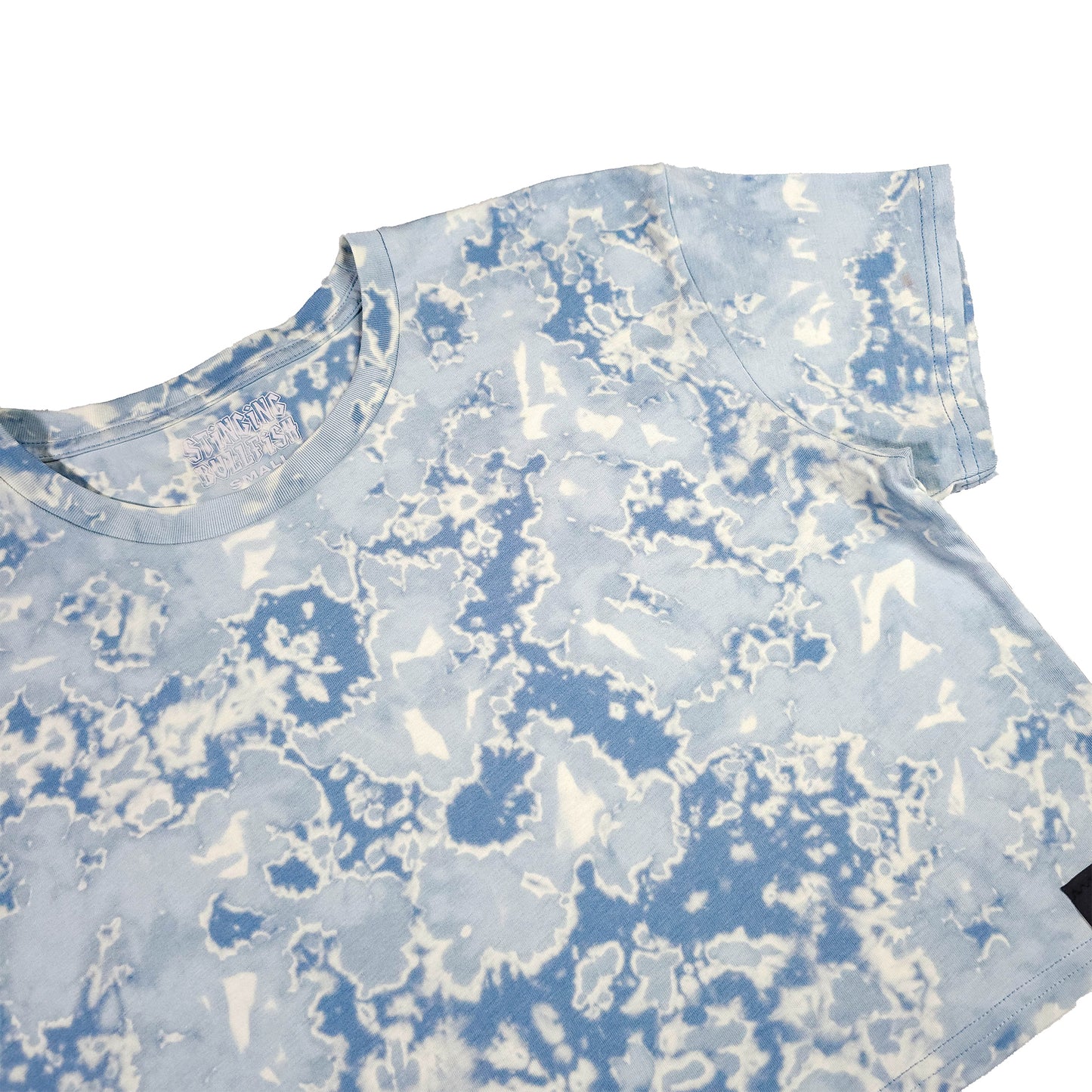 Blue Mist Bleach Dye Crop Top