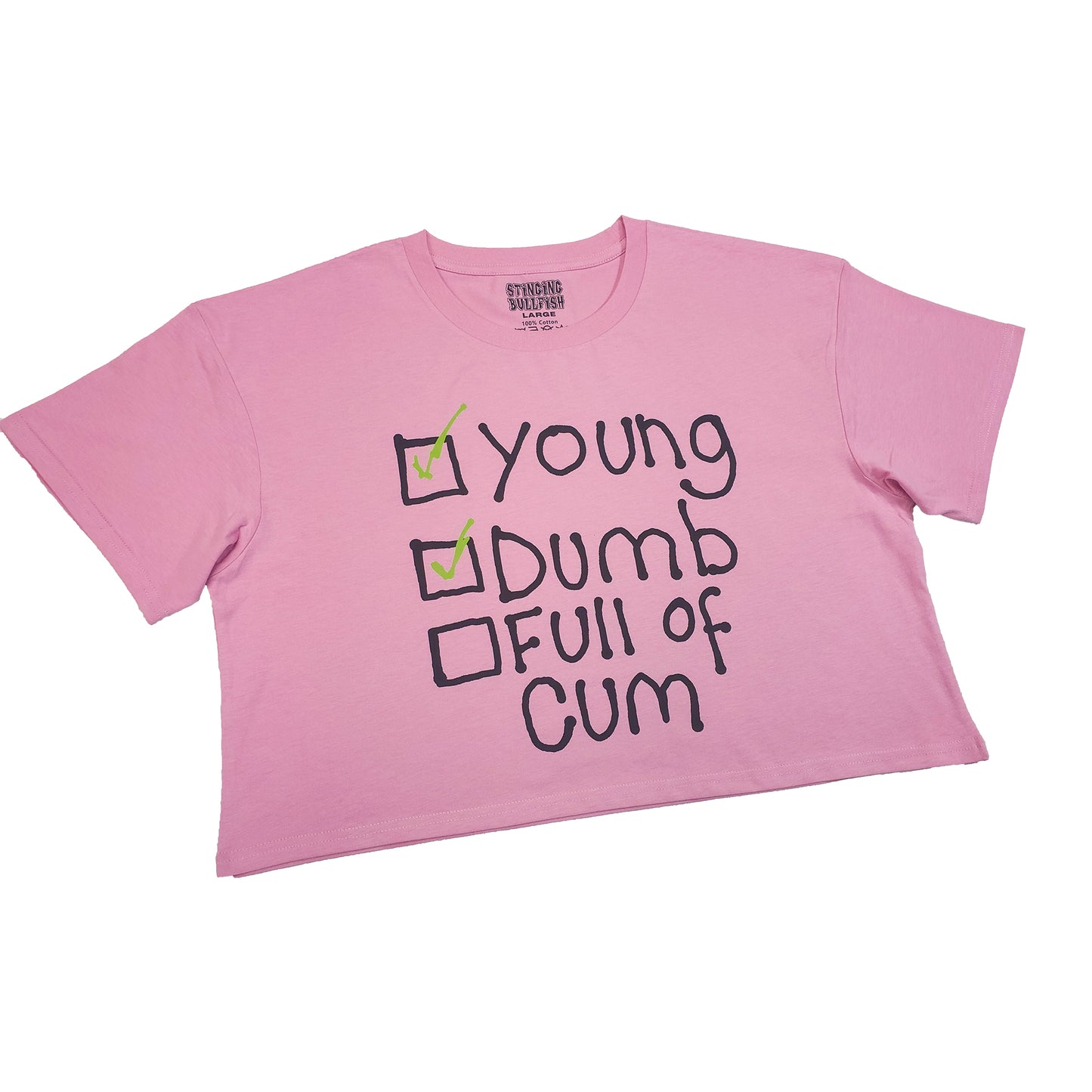 Young, Dumb, Full of Cum Graphic Crop Top