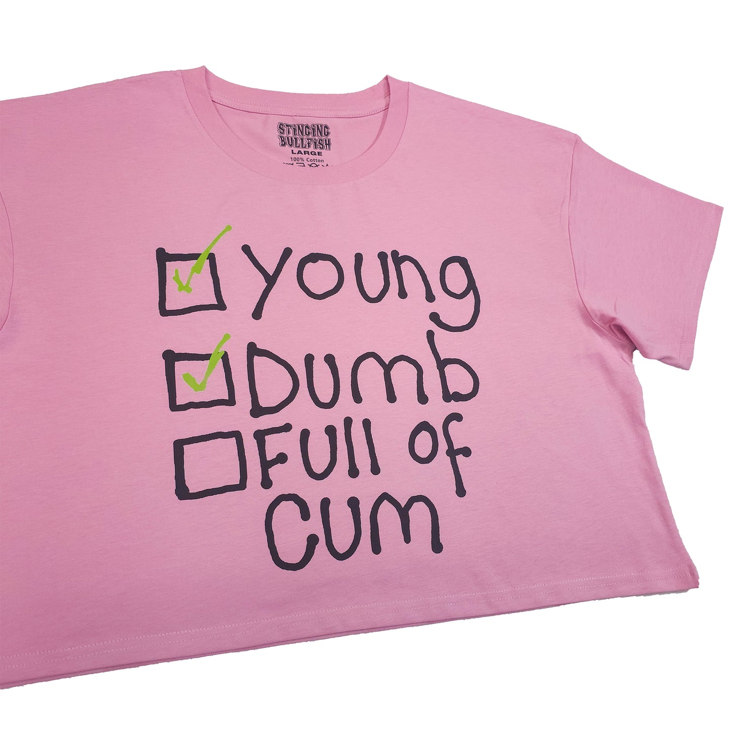 Young, Dumb, Full of Cum Graphic Crop Top