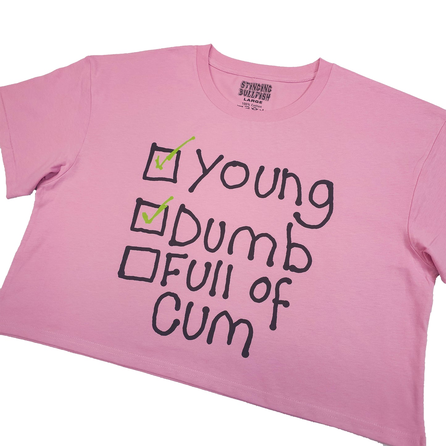 Young, Dumb, Full of Cum Graphic Crop Top