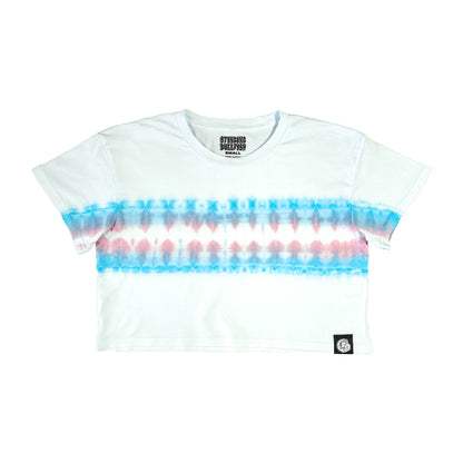 Trans Flag Tie Dye Crop Top