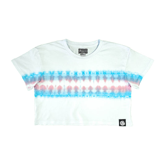 Trans Flag Tie Dye Crop Top