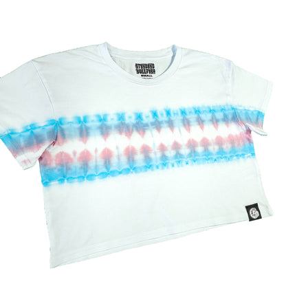 Trans Flag Tie Dye Crop Top