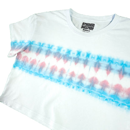 Trans Flag Tie Dye Crop Top