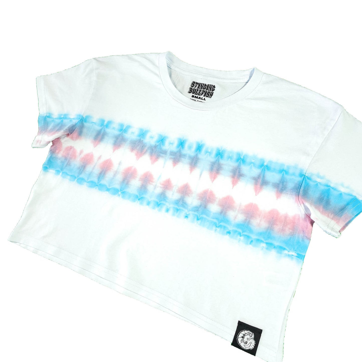 Trans Flag Tie Dye Crop Top