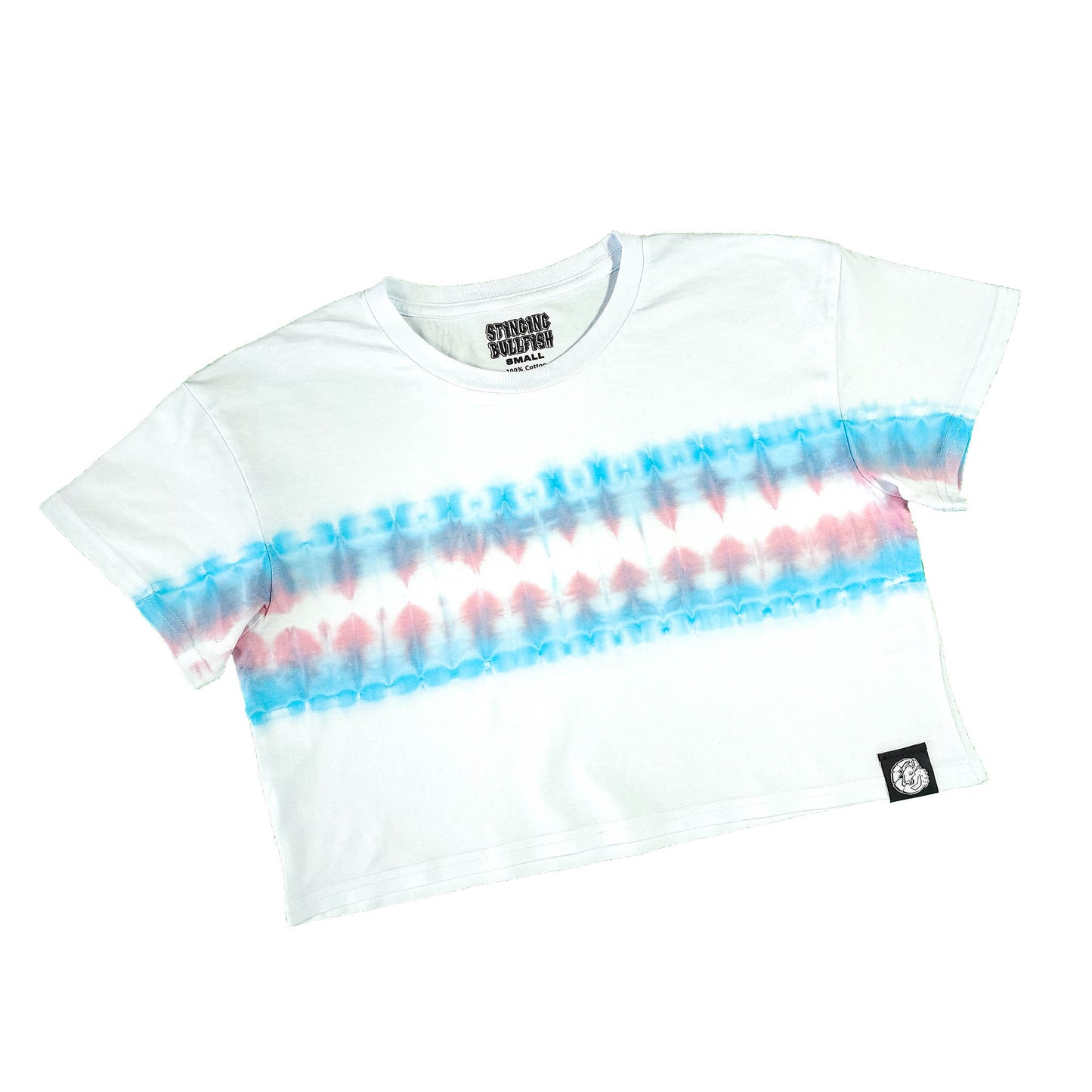 Trans Flag Tie Dye Crop Top