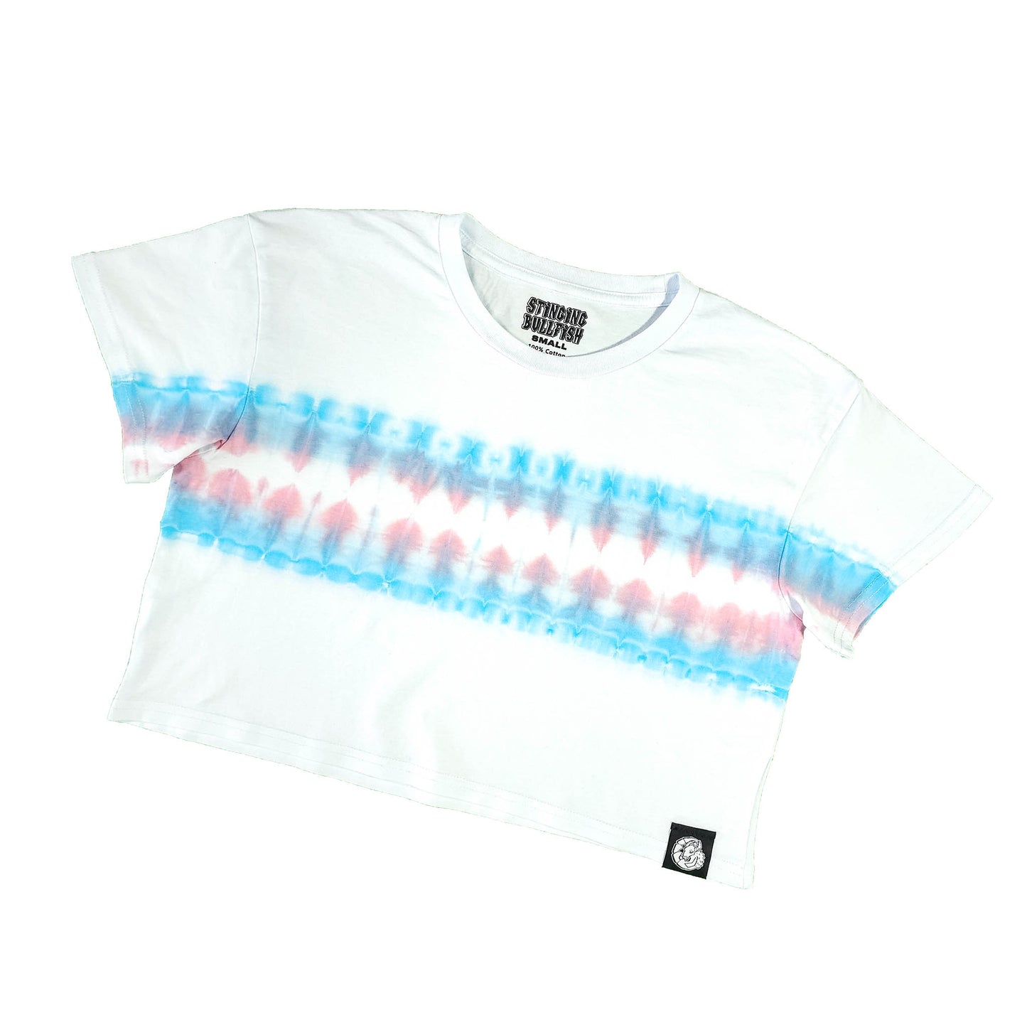 Trans Flag Tie Dye Crop Top