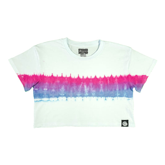 Bisexual Flag Tie Dye Crop Top