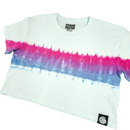 Bisexual Flag Tie Dye Crop Top