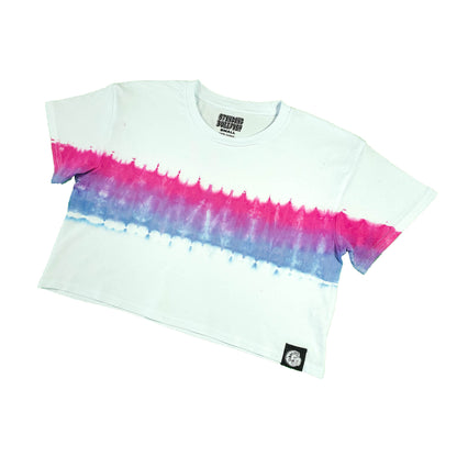 Bisexual Flag Tie Dye Crop Top