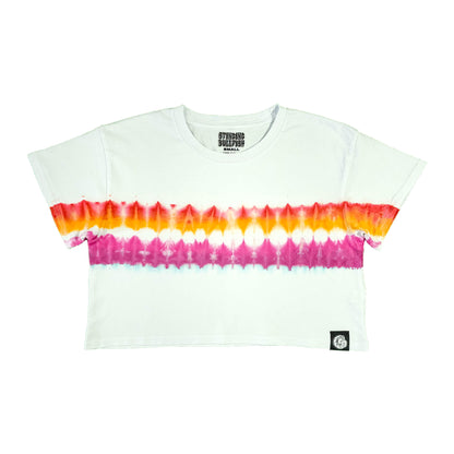 Lesbian Flag Tie Dye Crop Top