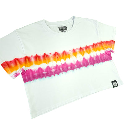 Lesbian Flag Tie Dye Crop Top