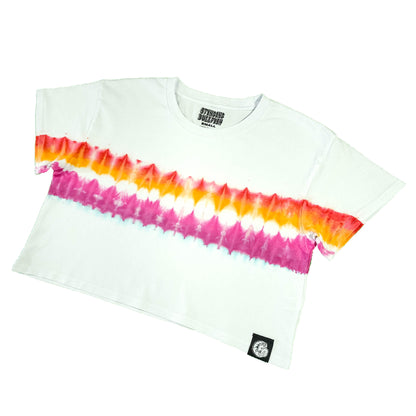 Lesbian Flag Tie Dye Crop Top
