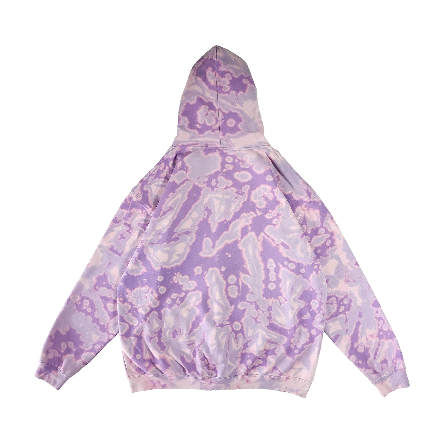 Lavender Purple Bleach Zip Up Dyed Hoodie