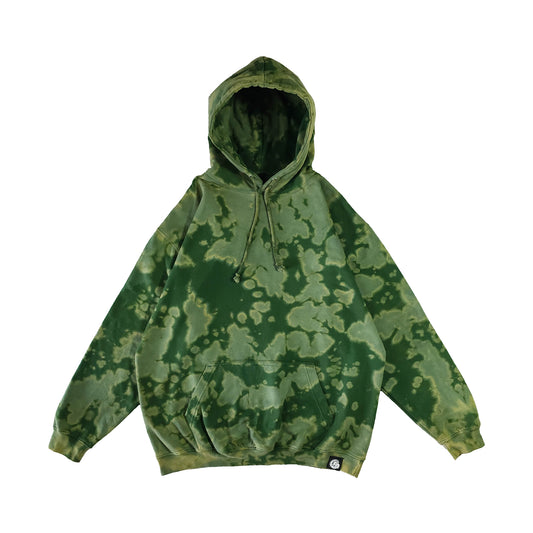 Green Camo Bleach Dyed Hoodie