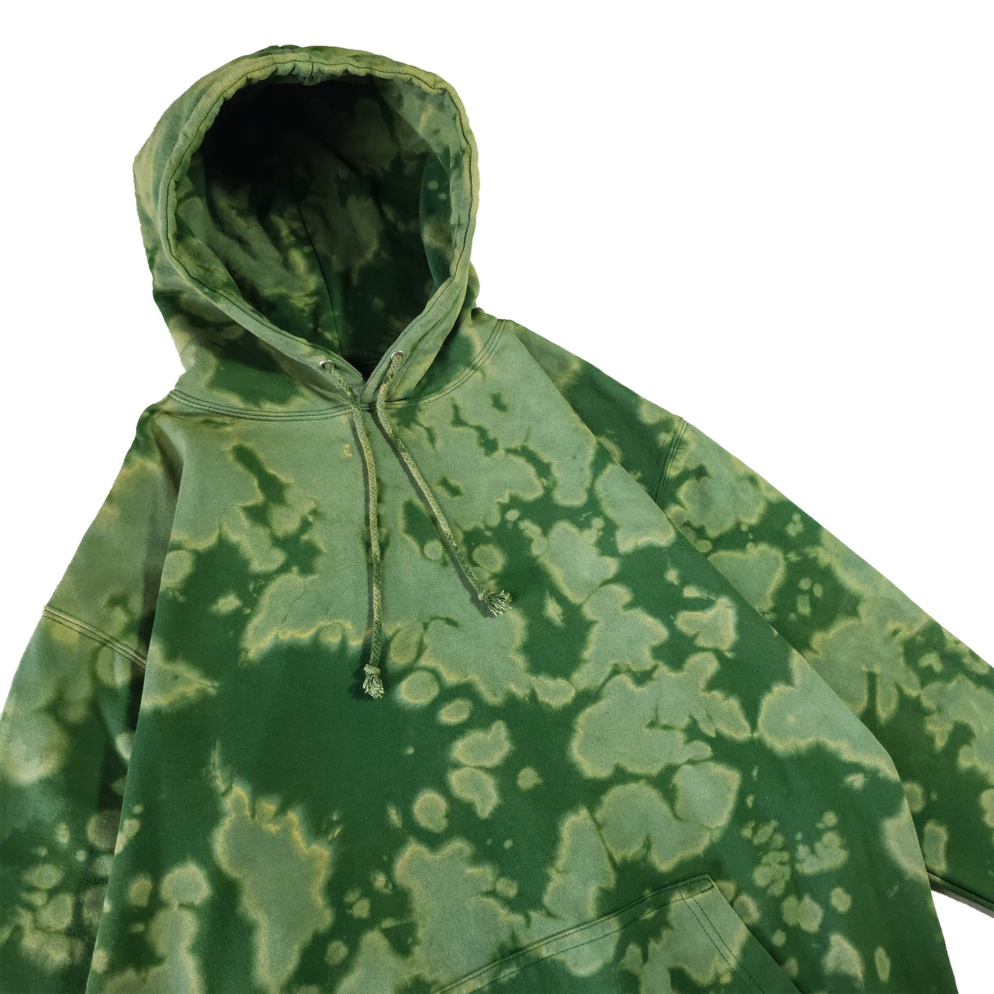Green Camo Bleach Dyed Hoodie
