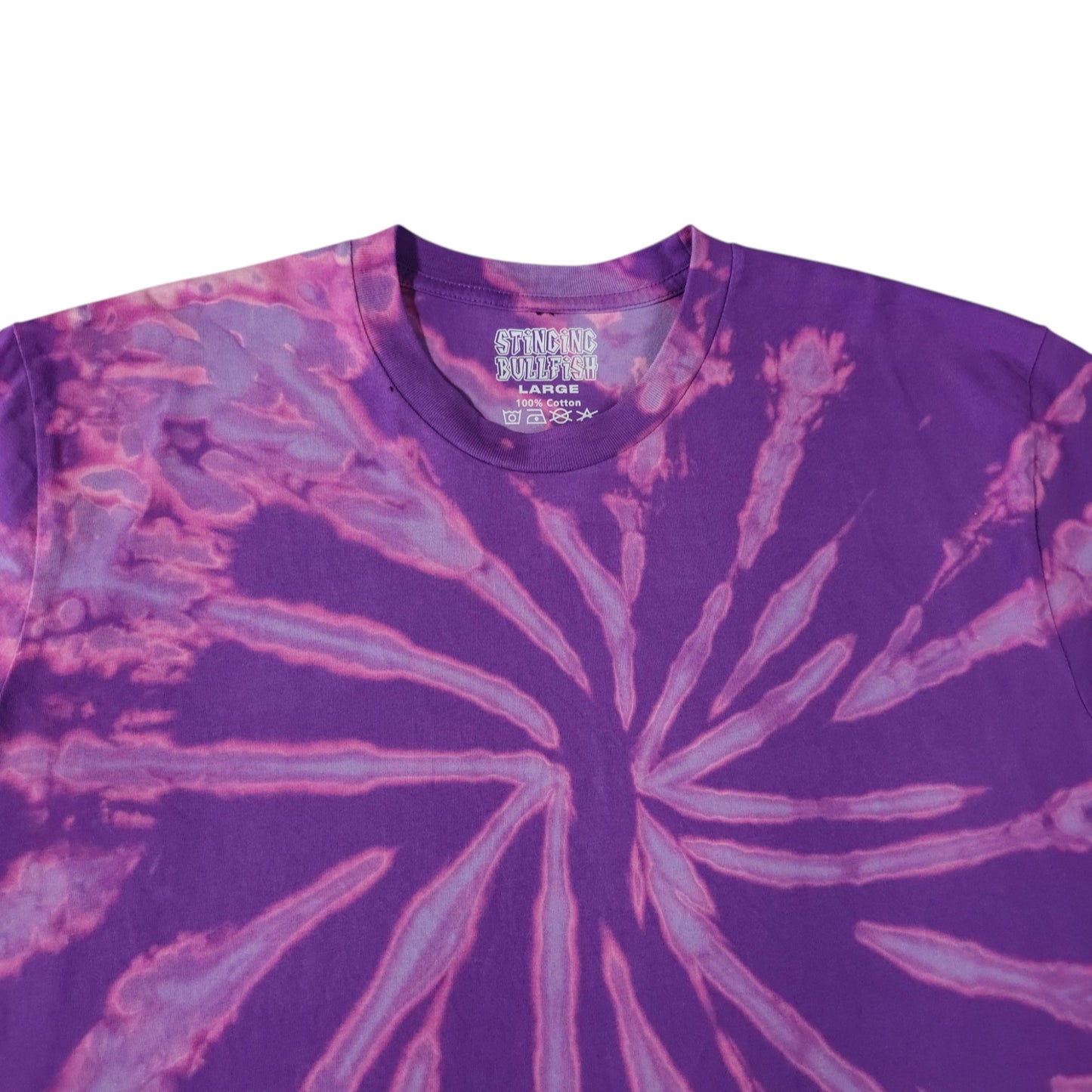 Violet Spiral Bleach Dye T Shirt
