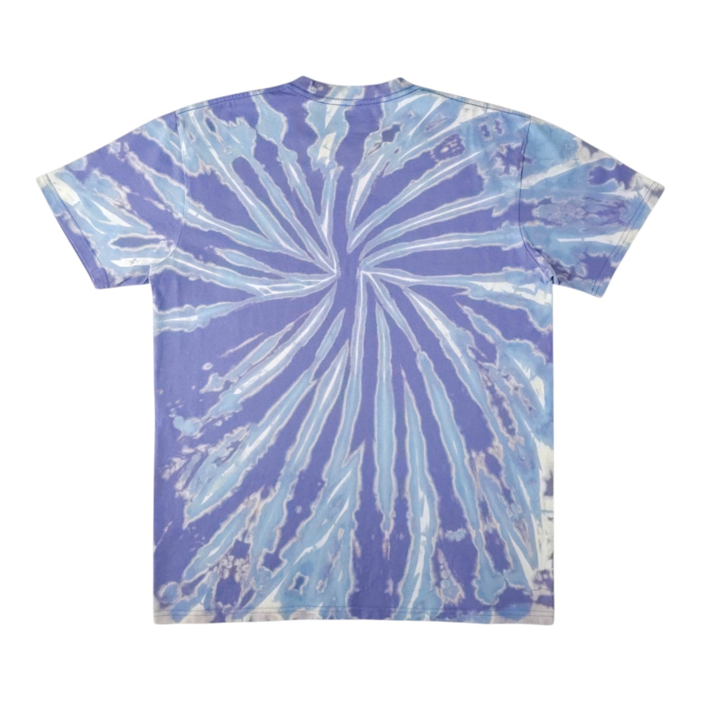 Blue Spiral Bleach Dye T Shirt