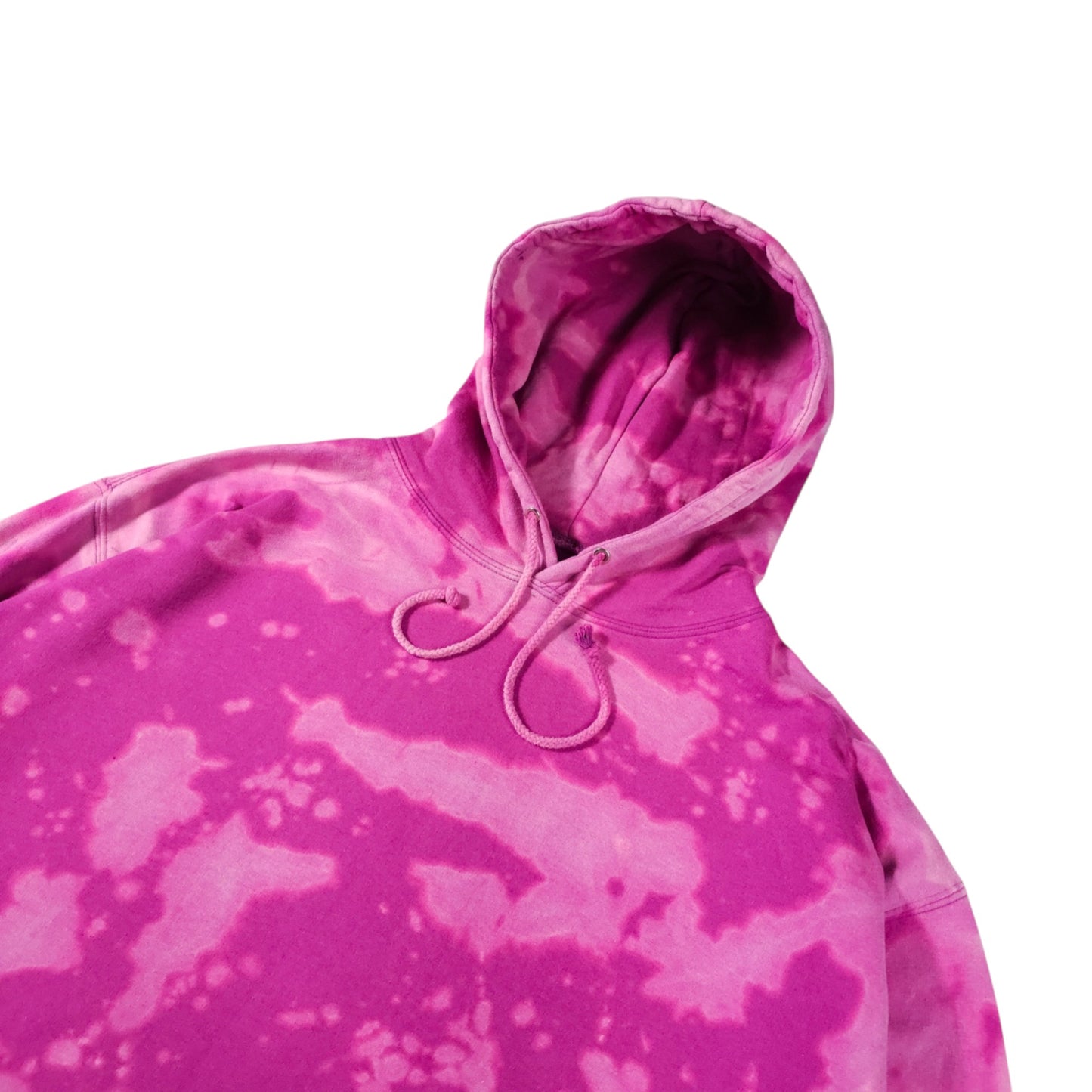 Fuschia Bleach Dyed Hoodie