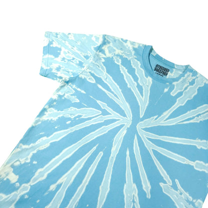Mineral Blue Spiral Bleach Dye T Shirt