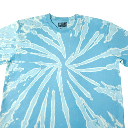 Mineral Blue Spiral Bleach Dye T Shirt