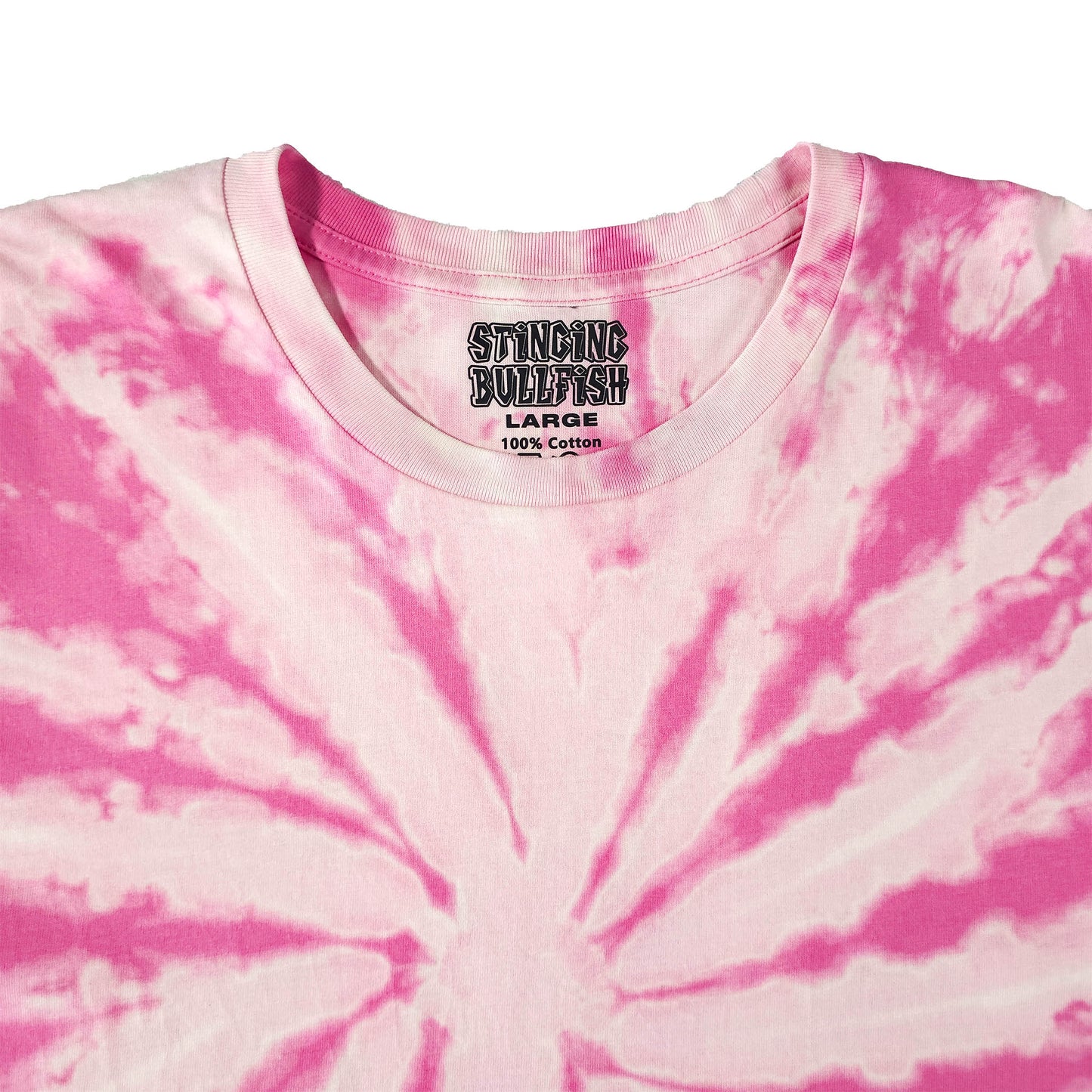 Pink Spiral Bleach Dye T Shirt