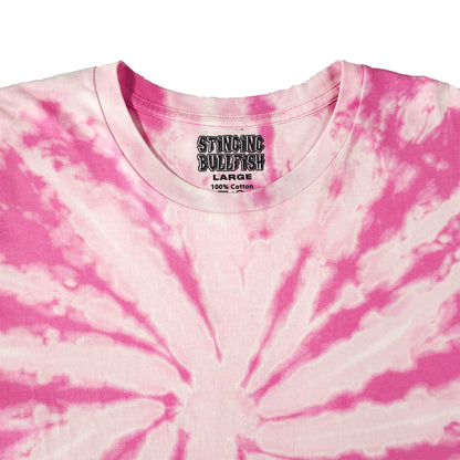 Pink Spiral Bleach Dye T Shirt