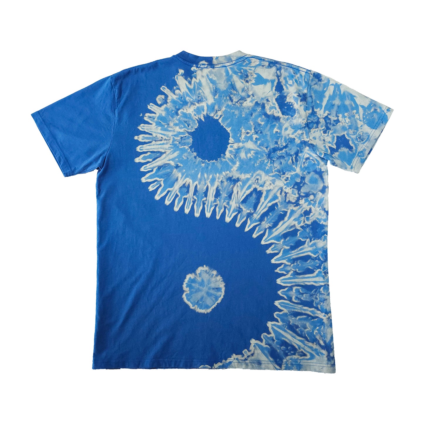 Yin Yang Deep Blue Bleach Dye T Shirt