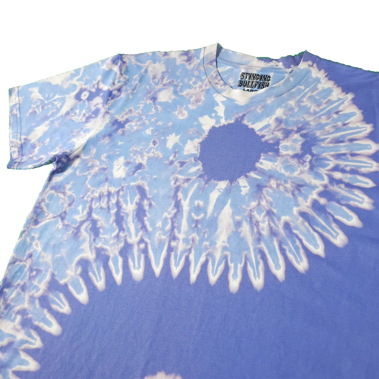 Yin Yang Mineral Blue Bleach Dye T Shirt
