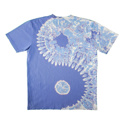 Yin Yang Mineral Blue Bleach Dye T Shirt