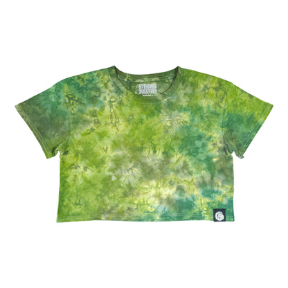 Earthy Green Tie Dye Crop Top