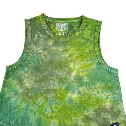 Earthy Green Tie Dye Crop Vest