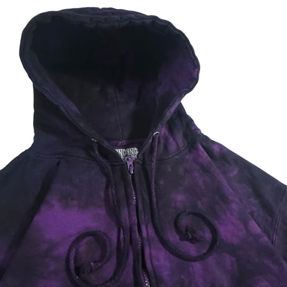 Deep Purple and Black Zip Up Tie Dye Hoodie