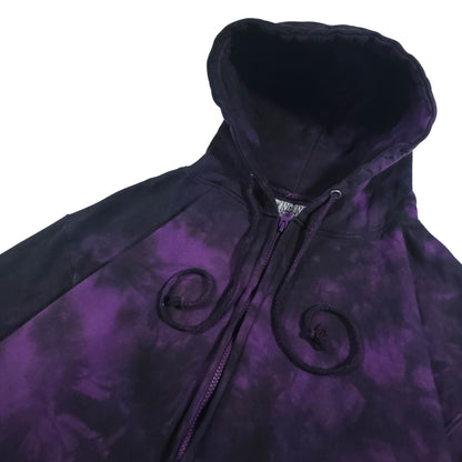 Deep Purple and Black Zip Up Tie Dye Hoodie