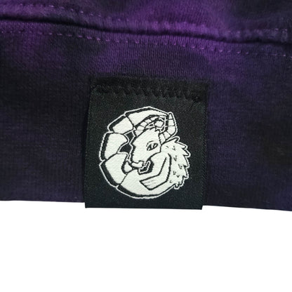 Deep Purple and Black Zip Up Tie Dye Hoodie