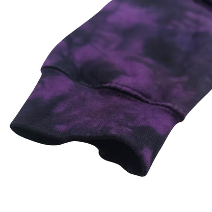 Deep Purple and Black Zip Up Tie Dye Hoodie