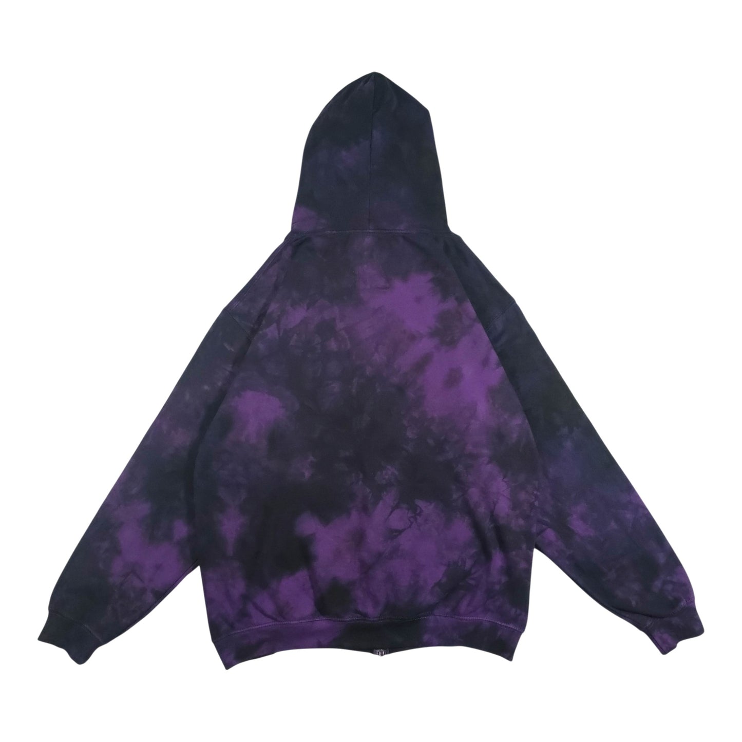 Deep Purple and Black Zip Up Tie Dye Hoodie