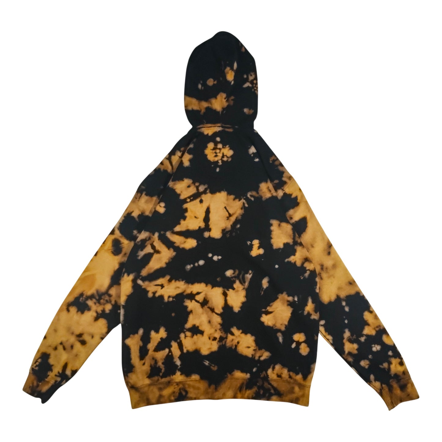 Black + Brown Bleach Dyed Stencil Zip Hoodie