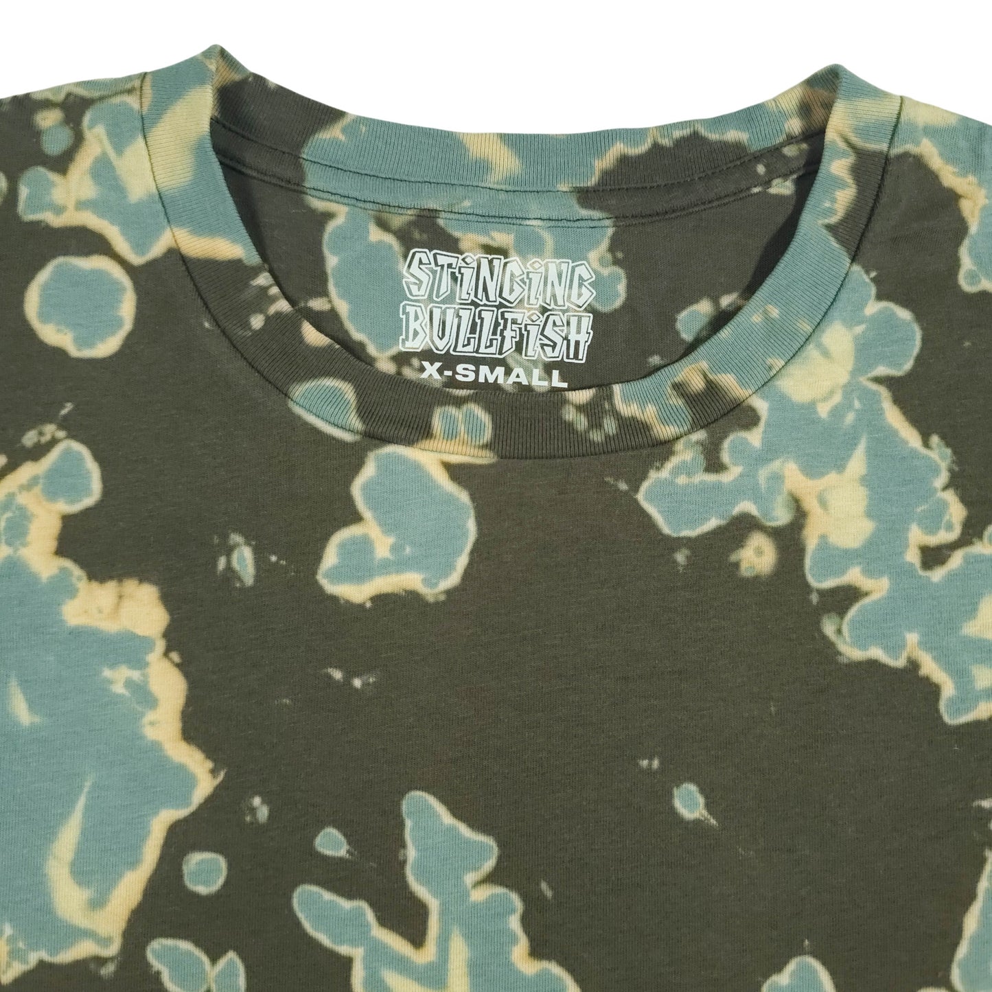 Green Charcoal Bleach Dye Crop Top