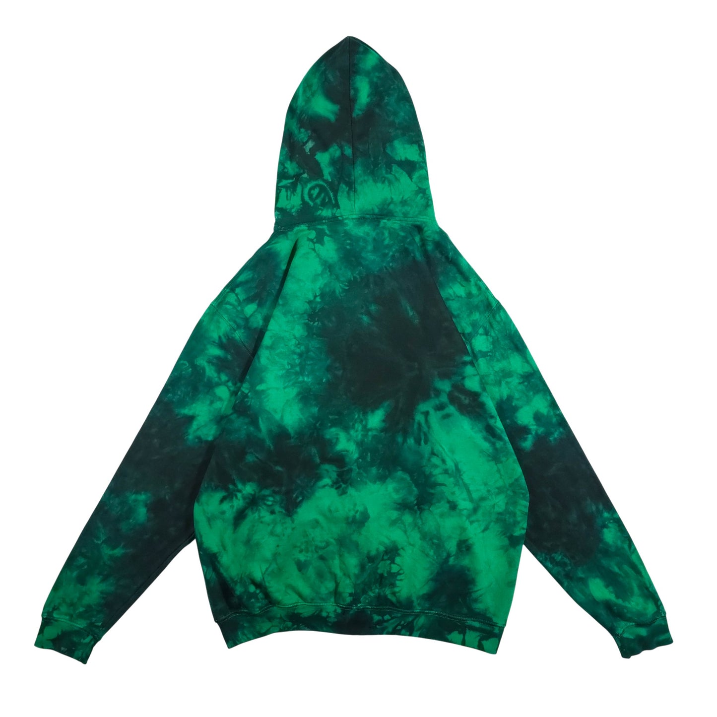 Kelly Green and Black Zip Up Tie Dye Hoodie