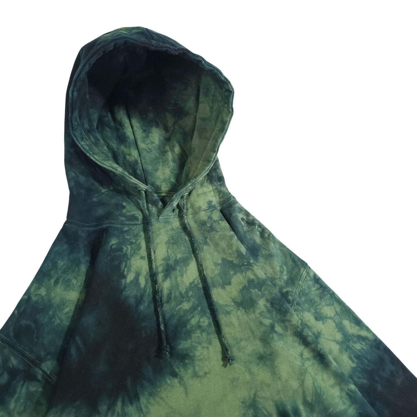 Earthy Green and Black Pullover Tie Dye Hoodie