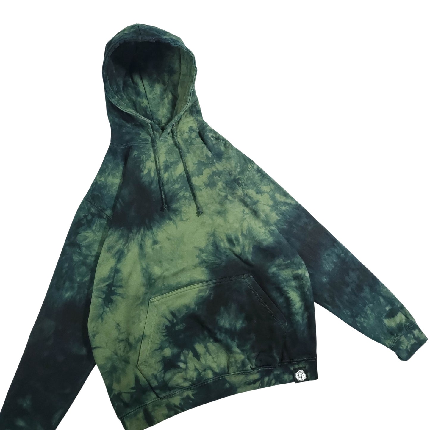 Earthy Green and Black Pullover Tie Dye Hoodie