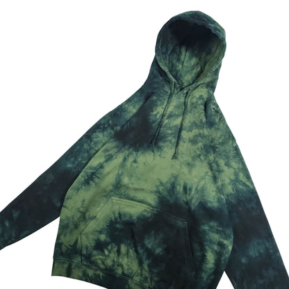 Earthy Green and Black Pullover Tie Dye Hoodie