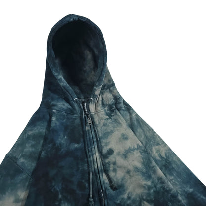 Steel Grey and Black Pullover Tie Dye Hoodie