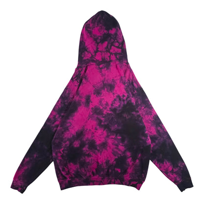 Hot Pink and Black Zip Up Tie Dye Hoodie
