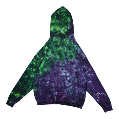 Green + Purple Split Pullover Tie Dye Hoodie